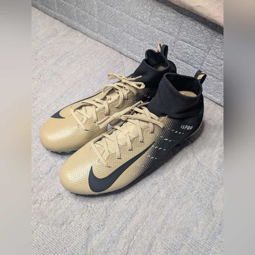 Nike Vapor Untouchable 3 Pro Football Cleats - Beige Gold/Black Sz.14 [Like New]